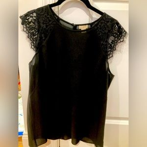Black J. Crew Blouse with lace